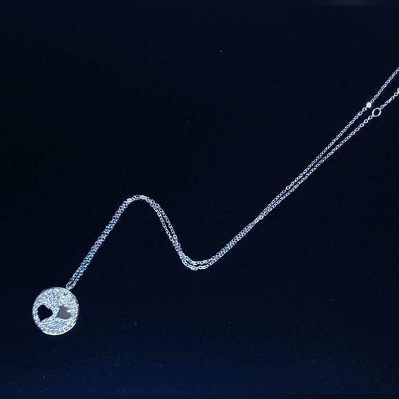 Swarovski Metropolis Pendant Necklace Silver Open Heart Retied - Picture 8 of 9